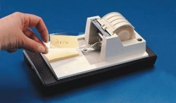 Adhesive tape for label protection, PES and Tape dispenser, ABS