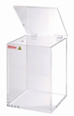 Beta-waste containers, clear acrylic