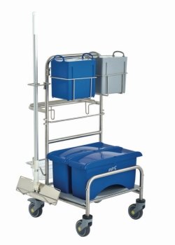 Cleaning trolleys Clino® CR4 EM-CR, stainless steel