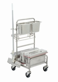 Cleaning trolleys Clino® CR4 EM-GMP, stainless steel