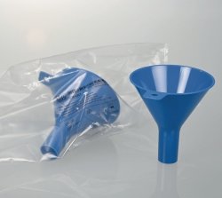 Disposable powder funnels, PS, blue