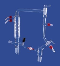 Column heads with valve stopcock, DURAN® tubing