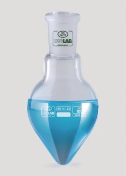 Pear shape flasks, borosilicate glass 3.3