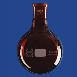 Round bottom flasks with conical ground joint, amber, DURAN®