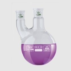 Round bottom flasks with two necks, parallel arm, borosilicate glass 3.3