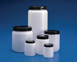 Cylindrical jars with ribbed cap, HDPE