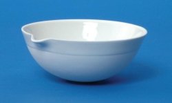 LLG-Porcelain evaporating dishes with spout, round bottom, medium form