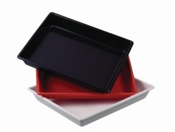 Photographic trays LaboPlast®, PVC, shallow form without ribs on bottom, profile shape rounded
