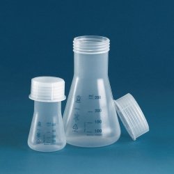 Erlenmeyer flasks, wide mouth, PP, with screw cap