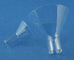 Powder funnels, soda-lime glass