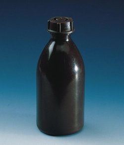 Narrow-mouth bottles, with screw cap, LDPE, amber