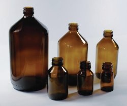 Narrow-mouth Winchester bottles, soda-lime glass