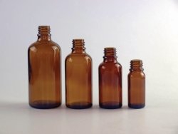 Dropping bottles, pipette bottles, amber glass