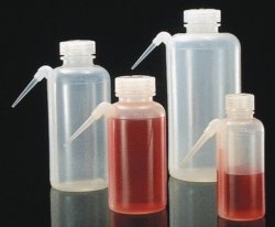 Wide-neck wash bottles, Nalgene™ Unitary™, Type 2402, LDPE, with screw cap, PP