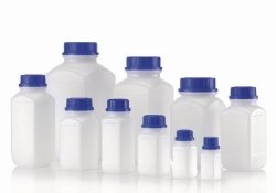 Square reagent bottles, HDPE