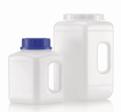 Wide-mouth square bottles, 311 series, HDPE
