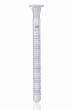 Test tubes, borosilicate glass 3.3, graduated, with stopper, PE