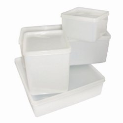 Storage boxes, HDPE with tightly closing LDPE lid