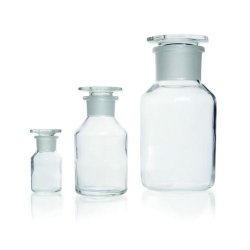 Wide-mouth reagent bottles, soda-lime glass