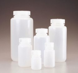 Wide mouth bottles Nalgene™ Economy, HDPE, with screw cap, PP