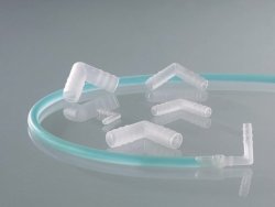 Tubing connectors, L-shape, PP